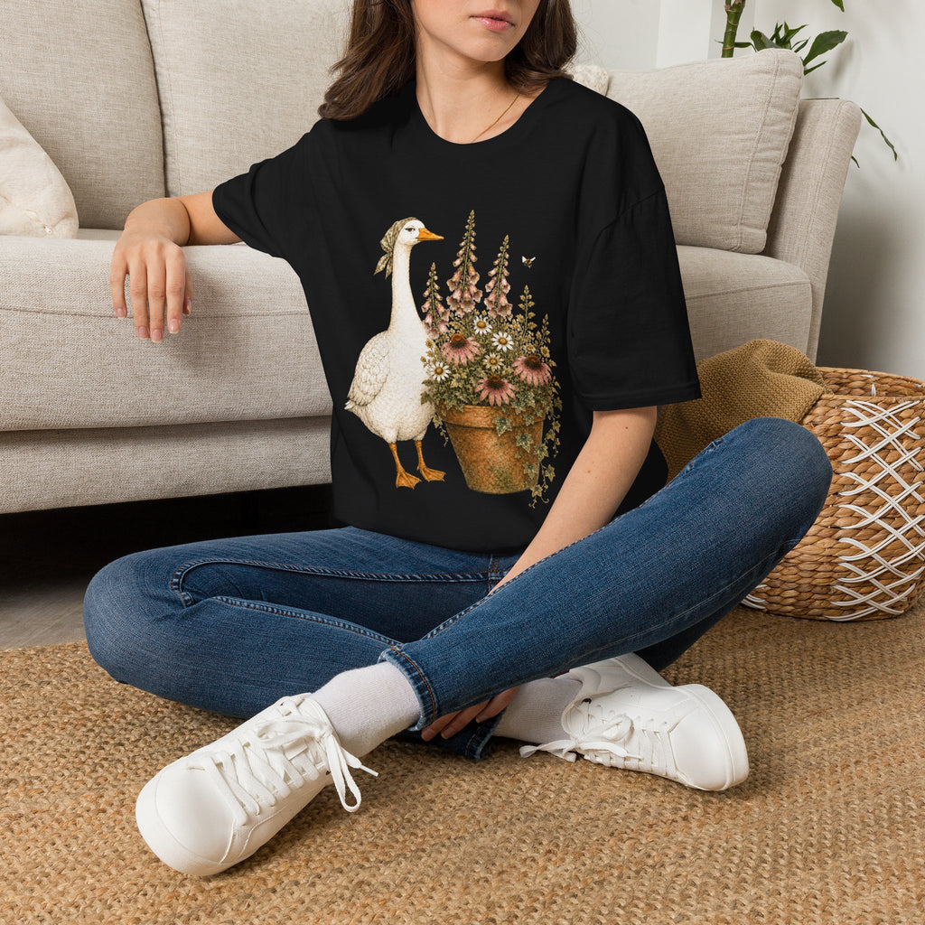 Mama Goose in a floral garden pot C1 T-Shirt