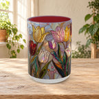 Stained Glass Tulips Flowers Coffee Accent Mug – 11/15oz