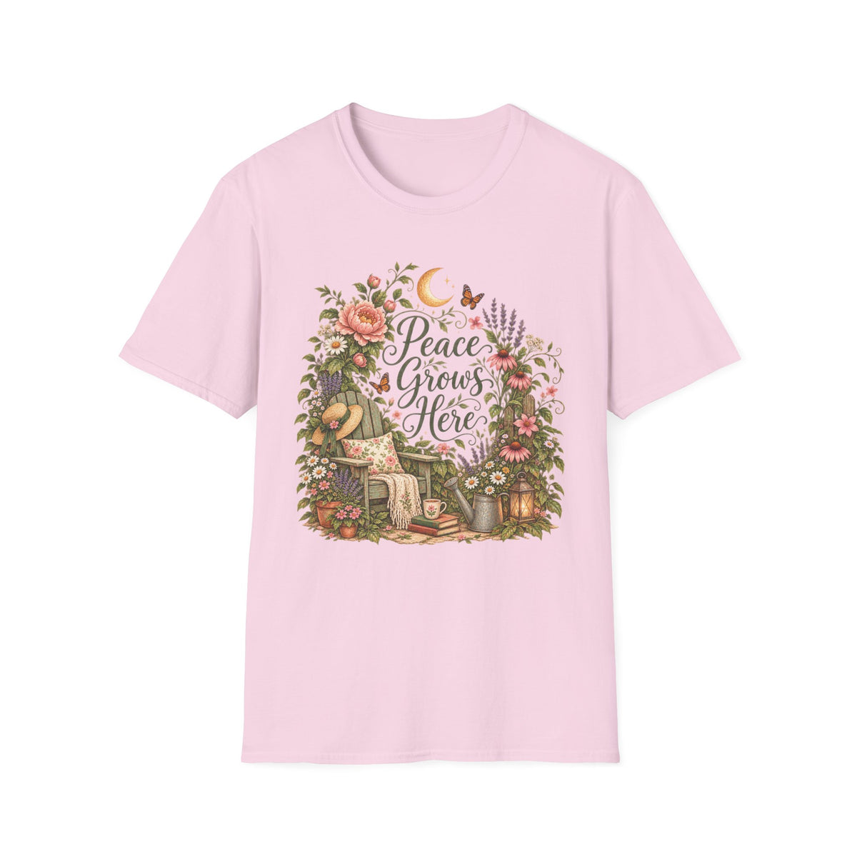 Peace Grows Here Garden Wreath C1 T-Shirt