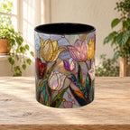 Stained Glass Tulips Flowers Coffee Accent Mug – 11/15oz