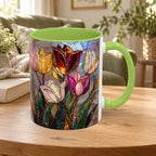Stained Glass Tulips Flowers Coffee Accent Mug – 11/15oz