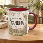 World's Best Grandma Floral Accent Coffee Mug – 11/15 oz