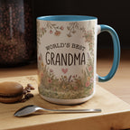 World's Best Grandma Floral Accent Coffee Mug – 11/15 oz