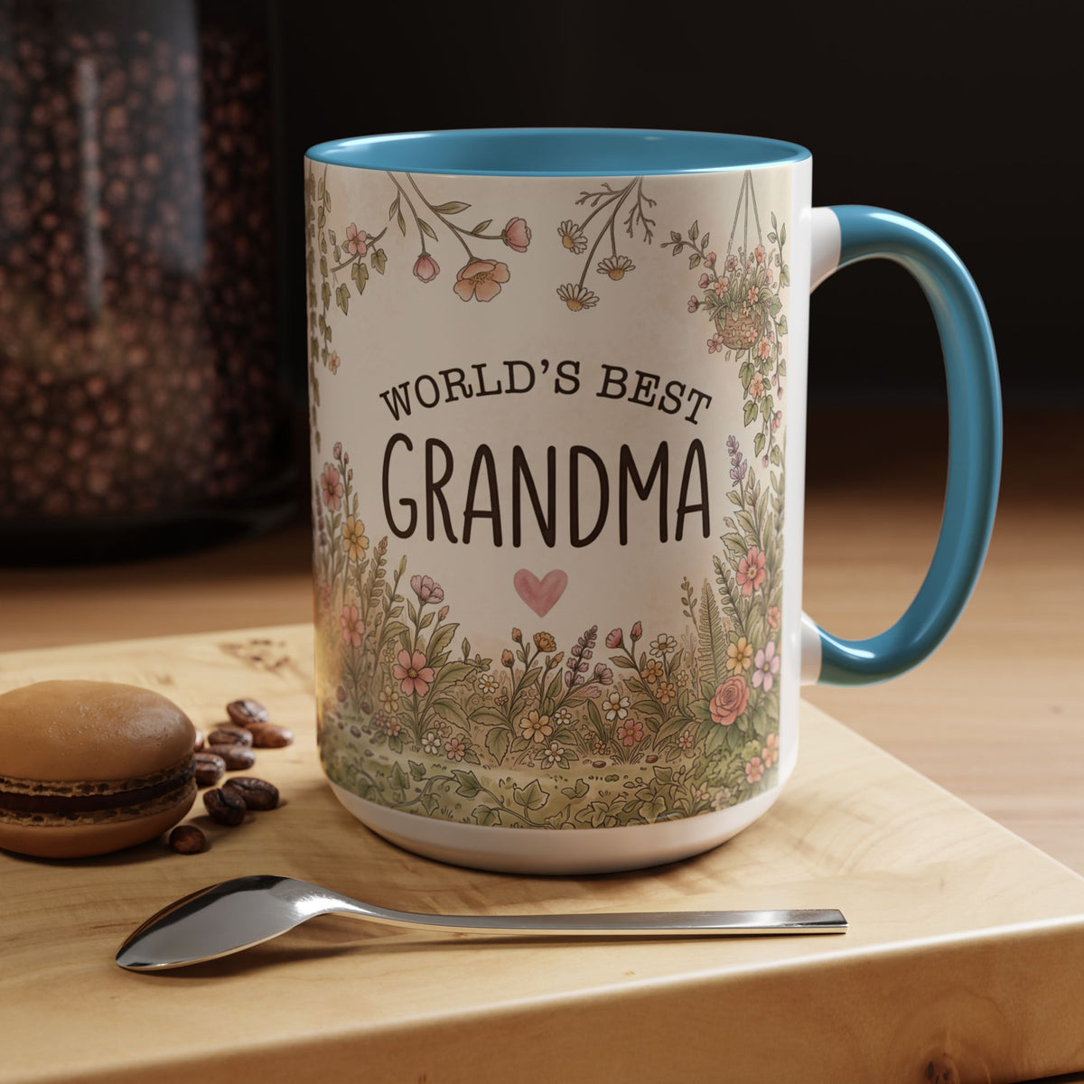 World's Best Grandma Floral Accent Coffee Mug – 11/15 oz