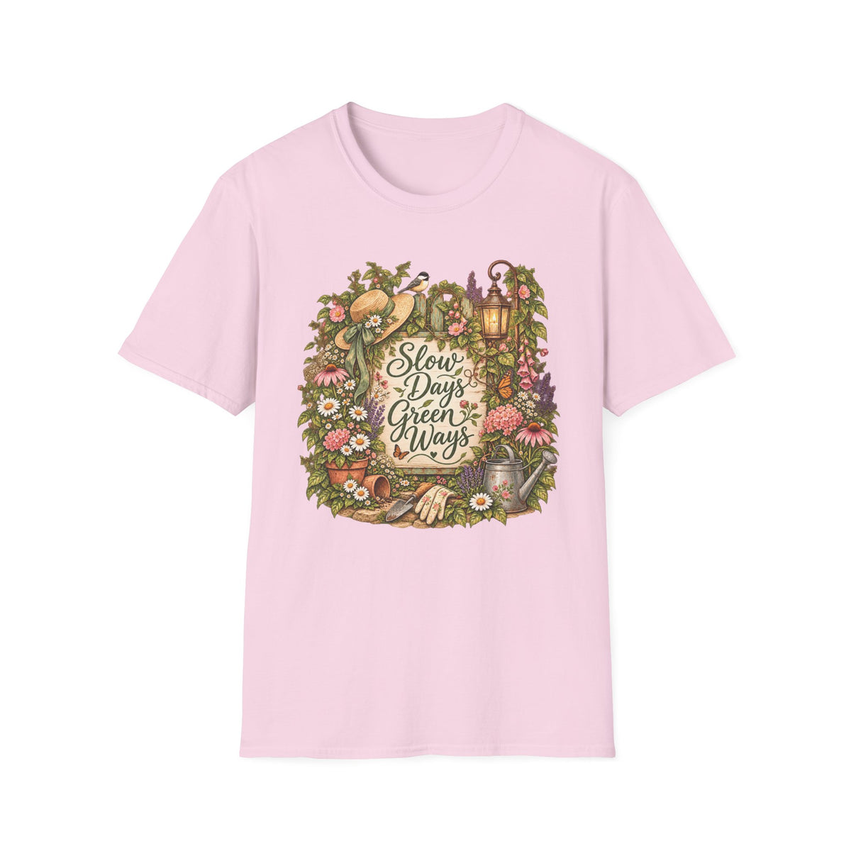 Slow Days Green Ways Garden Vignette C1 T-Shirt