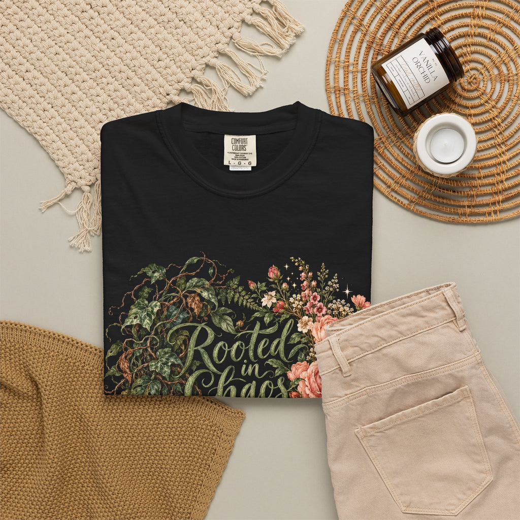 Rooted in Chaos Blooming in Spite of It Premium T-Shirt