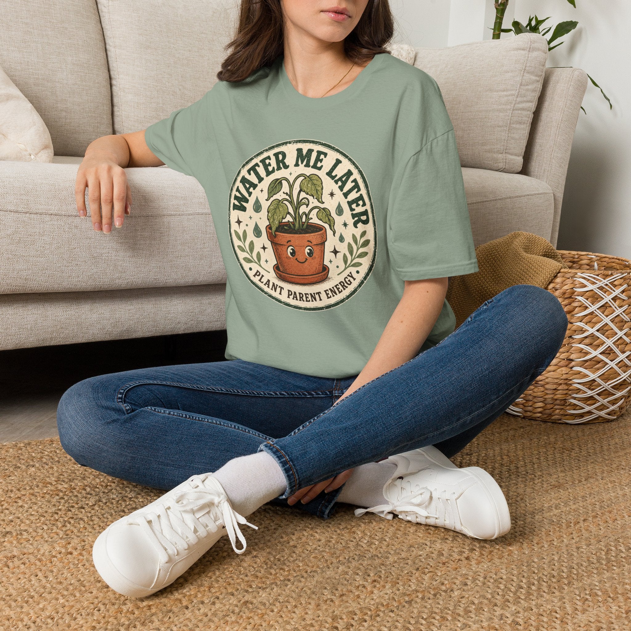 Water Me Later Retro Badge Design C1 T-Shirt