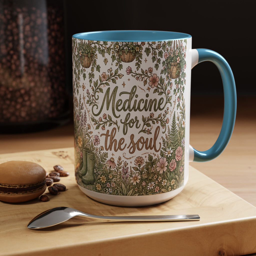 Medicine For The Soul Floral Coffee Mug (11oz or 15oz)