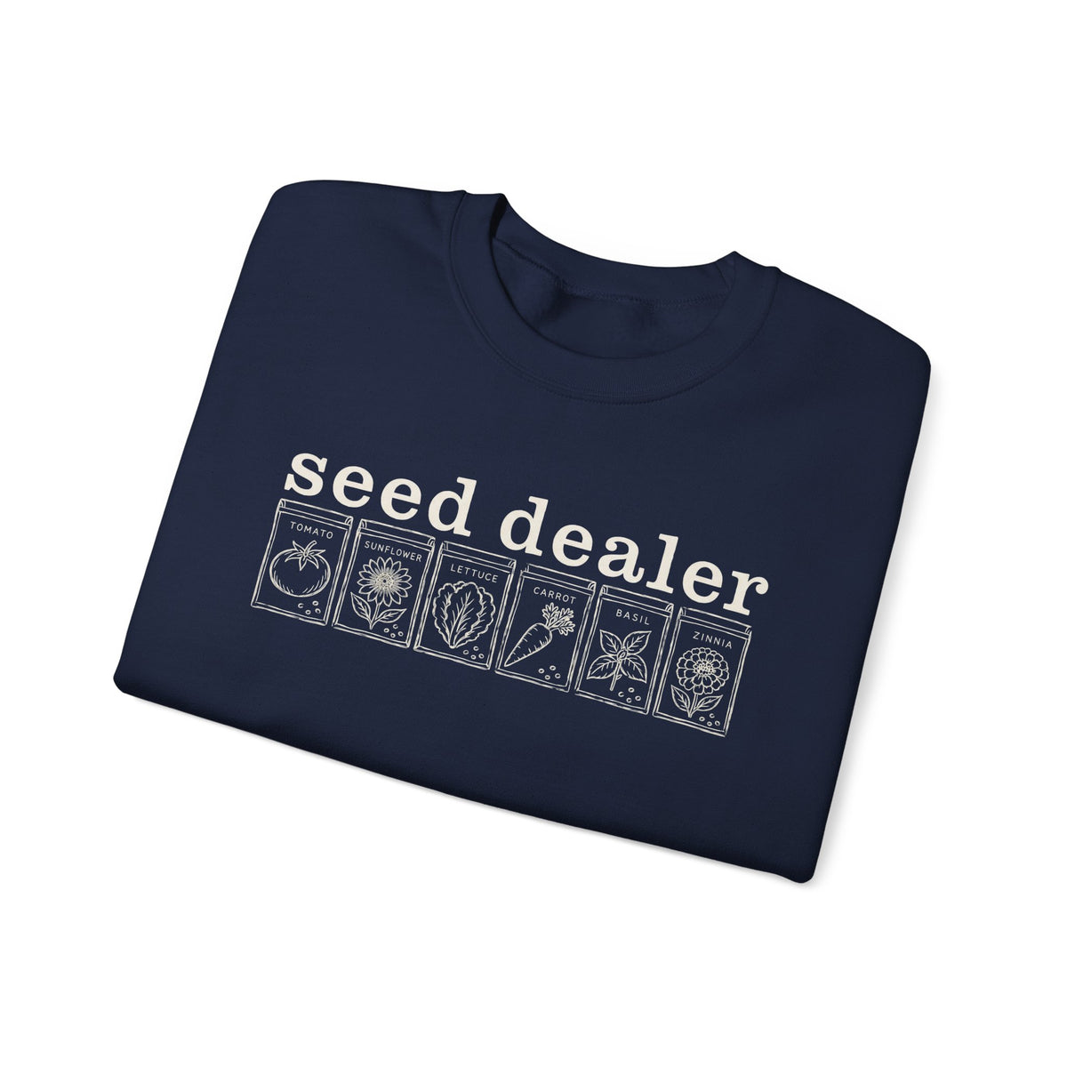 Seed Dealer Crewneck Sweatshirt – Botanical Seed Packet Graphic