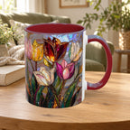 Stained Glass Tulips Flowers Coffee Accent Mug – 11/15oz