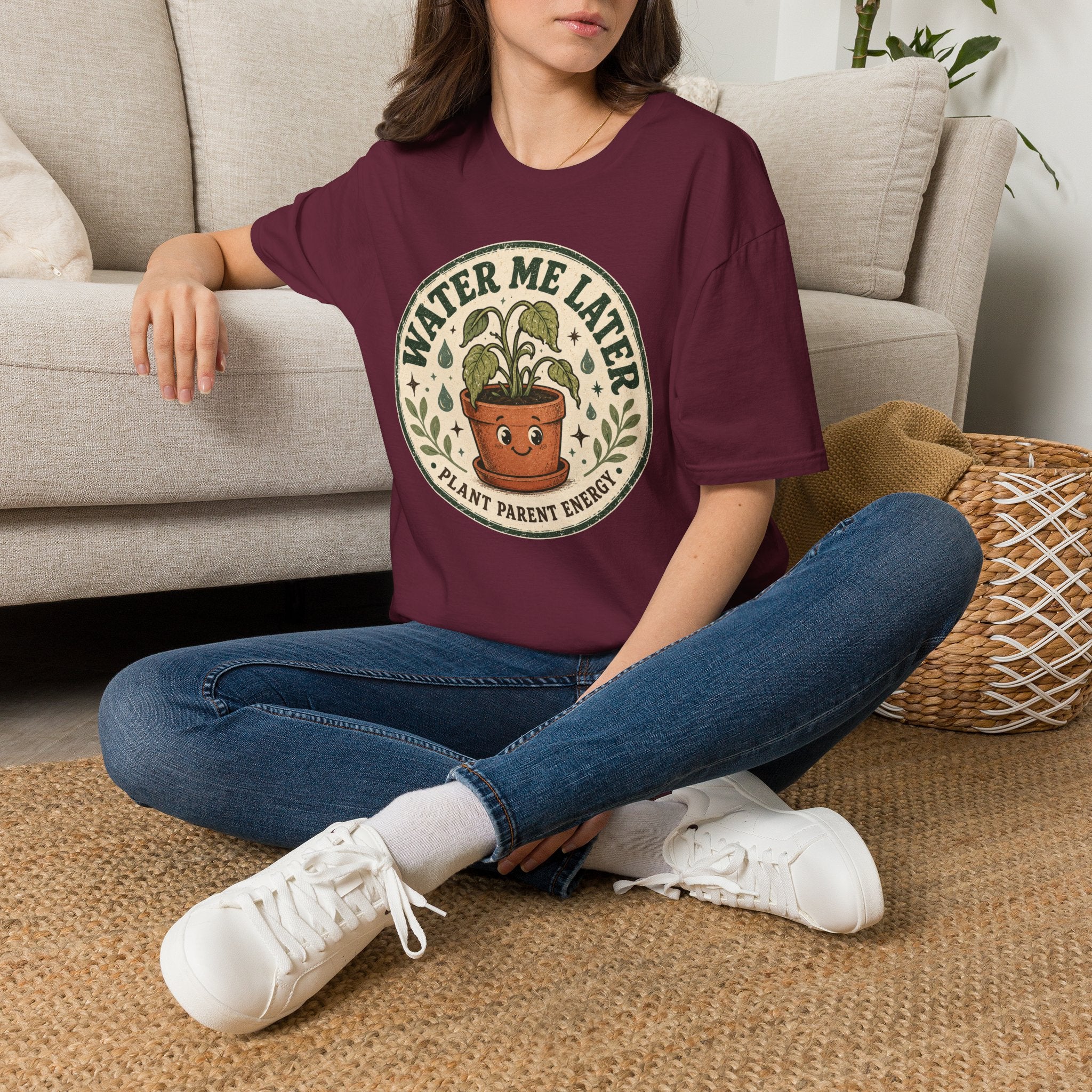 Water Me Later Retro Badge Design C1 T-Shirt