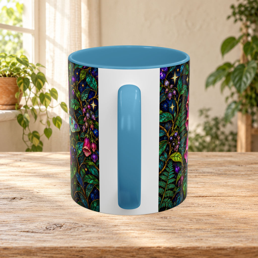 Stained Glass Moonlit Black Cat Poison Garden Coffee Accent Mug – 11/15oz
