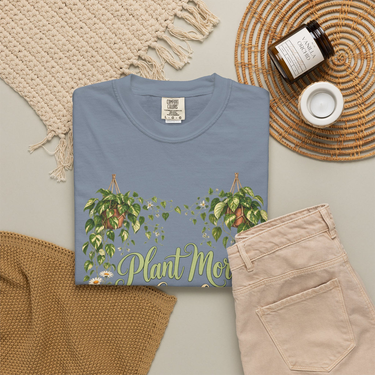Plant More Worry Less C1 - Premium T-Shirt