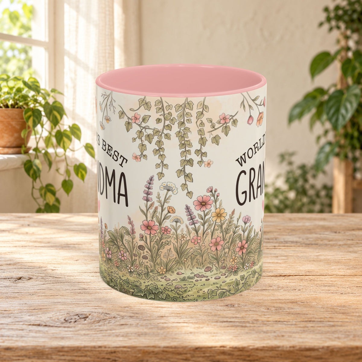 World's Best Grandma Floral Accent Coffee Mug – 11/15 oz