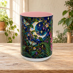 Stained Glass Moonlit Black Cat Poison Garden Coffee Accent Mug – 11/15oz
