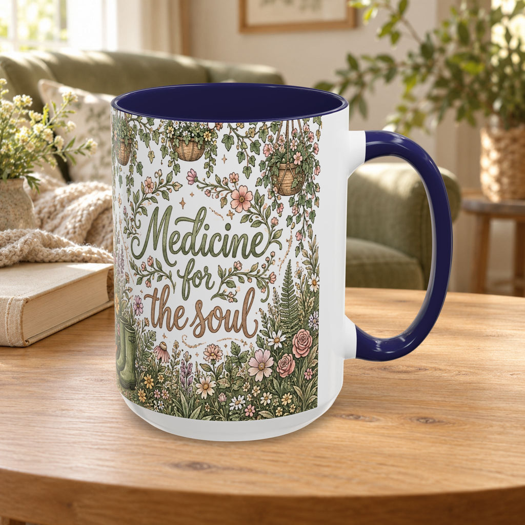 Medicine For The Soul Floral Coffee Mug (11oz or 15oz)