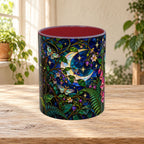 Stained Glass Moonlit Black Cat Poison Garden Coffee Accent Mug – 11/15oz