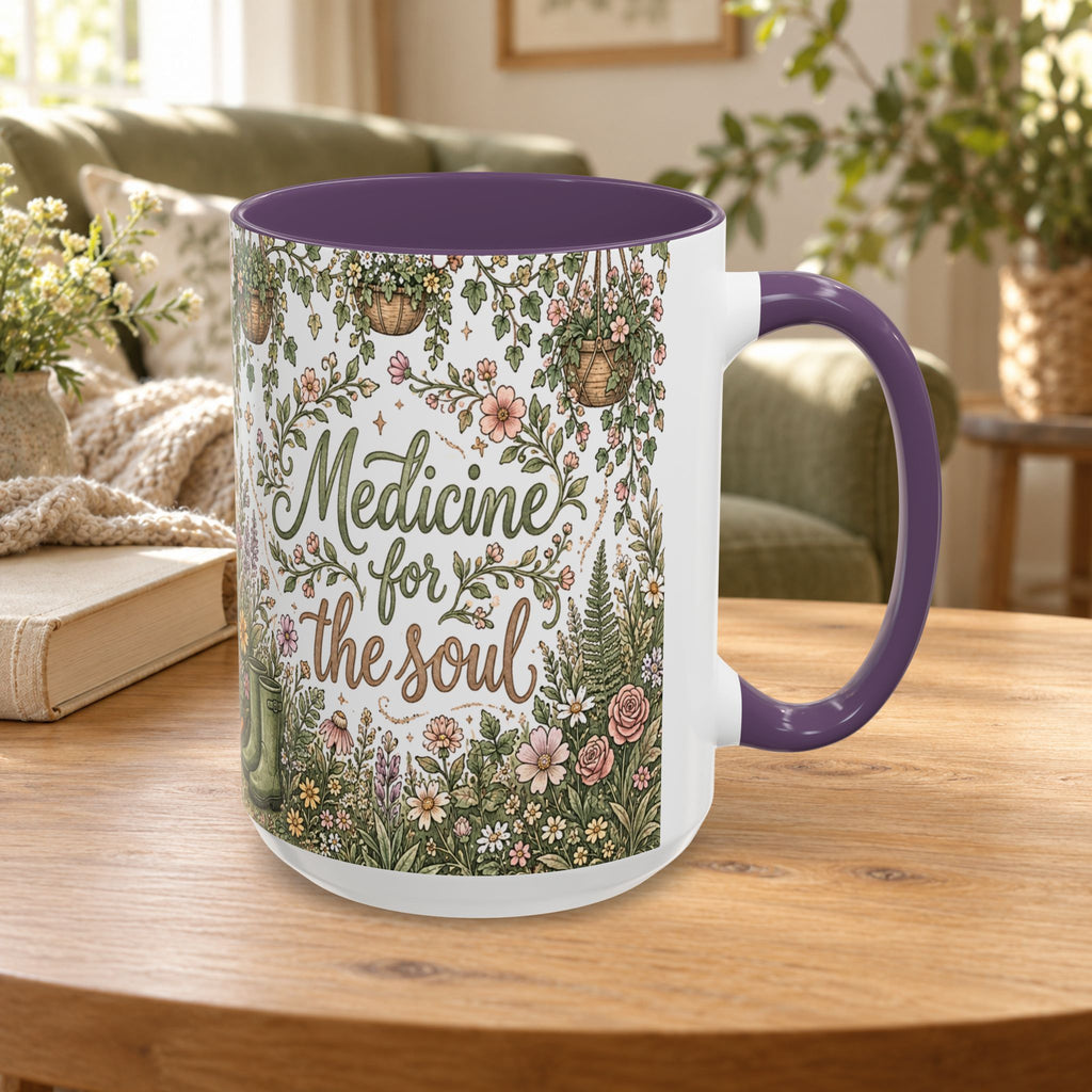 Medicine For The Soul Floral Coffee Mug (11oz or 15oz)