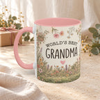 World's Best Grandma Floral Accent Coffee Mug – 11/15 oz