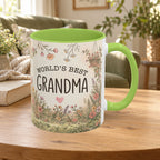 World's Best Grandma Floral Accent Coffee Mug – 11/15 oz