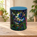 Stained Glass Moonlit Black Cat Poison Garden Coffee Accent Mug – 11/15oz