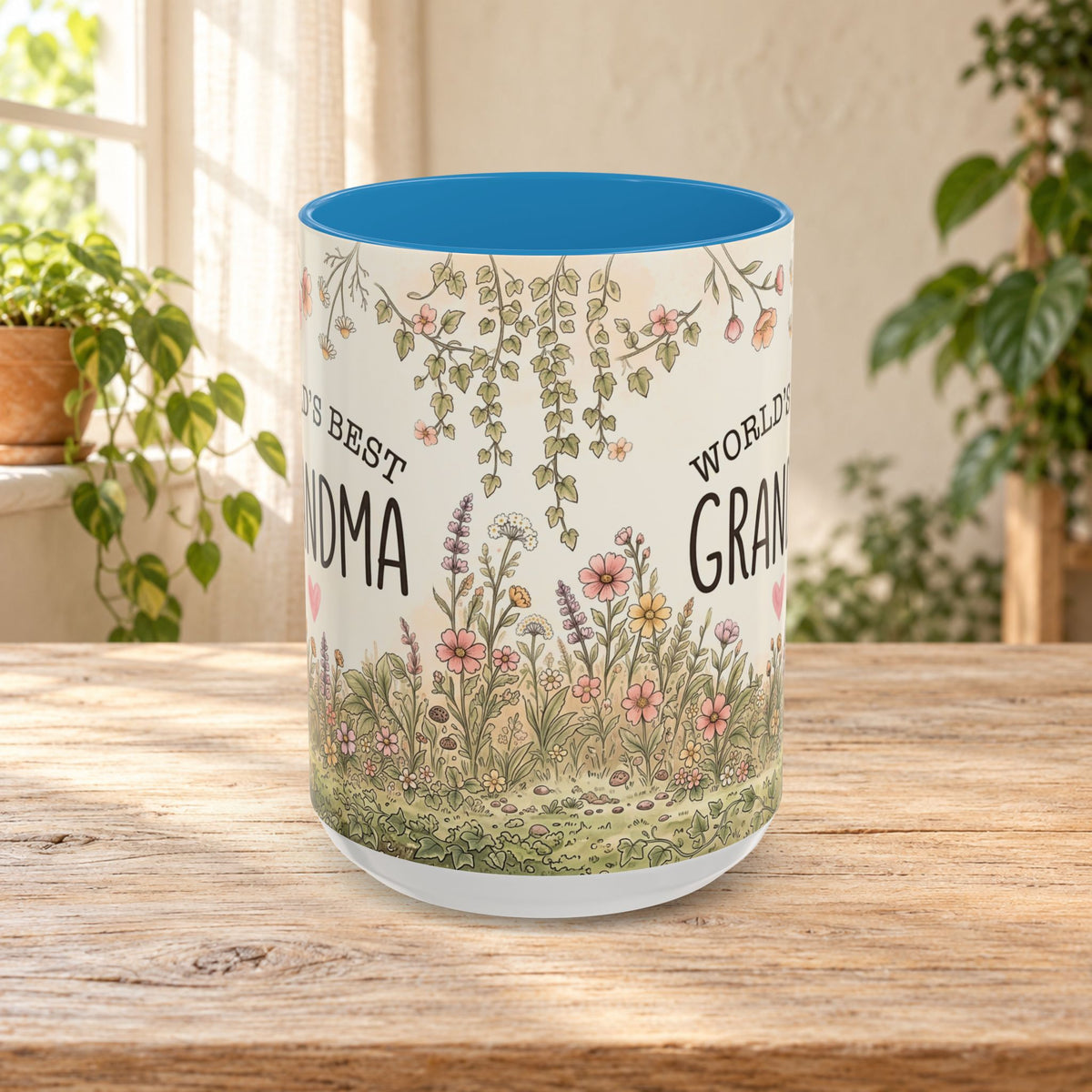 World's Best Grandma Floral Accent Coffee Mug – 11/15 oz