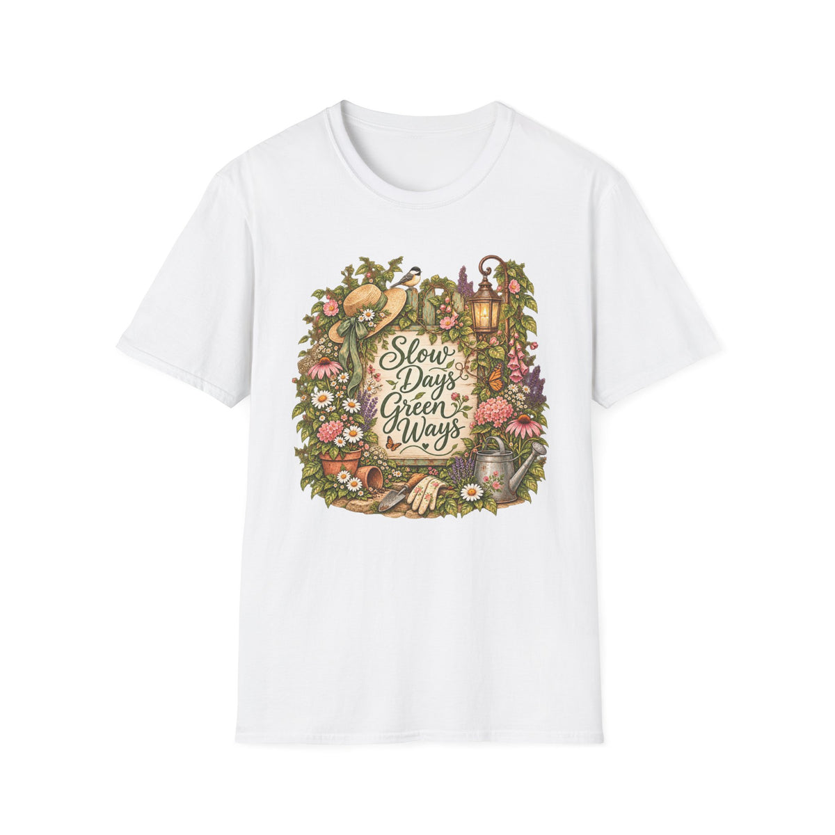 Slow Days Green Ways Garden Vignette C1 T-Shirt