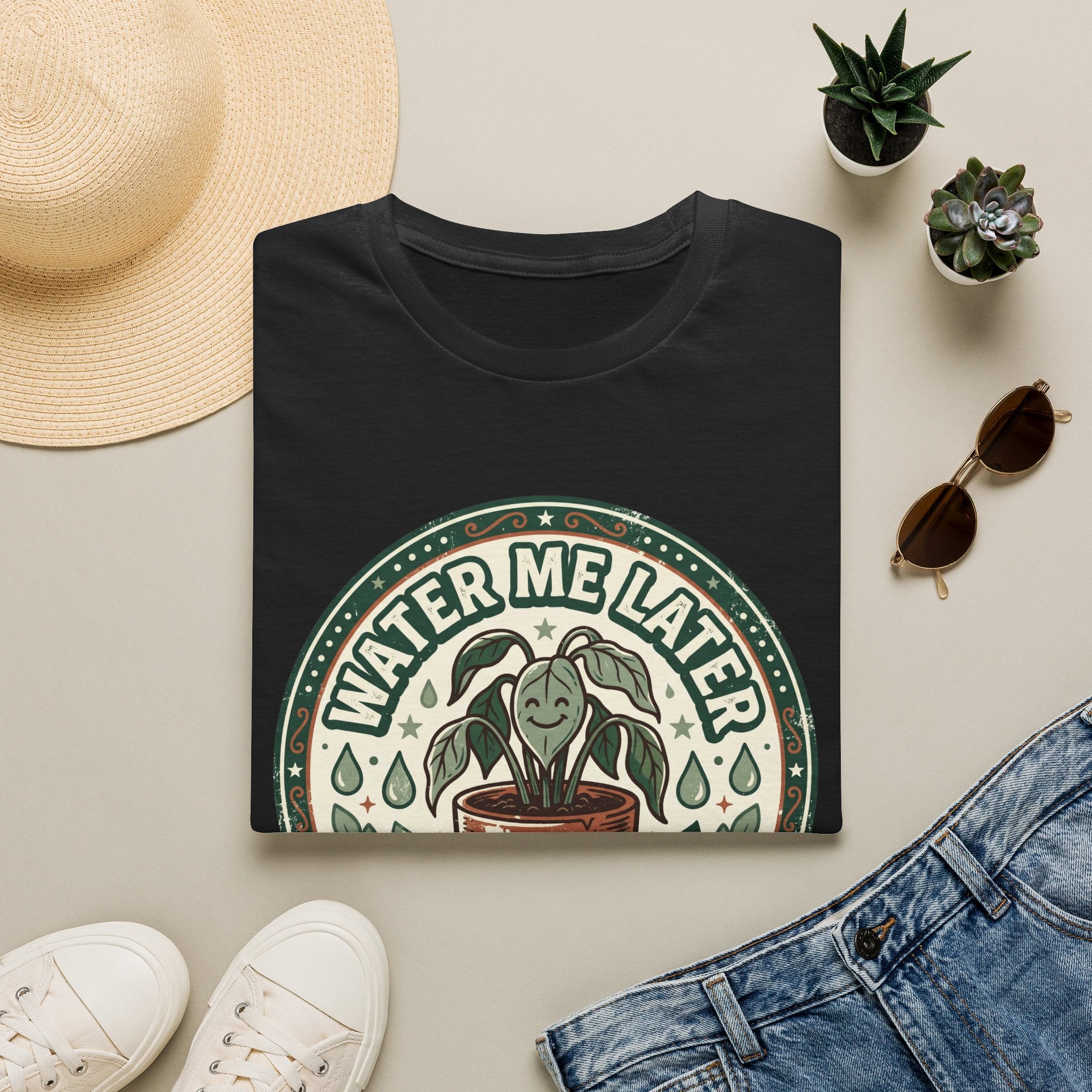 Water Me Later Retro Badge Design G1 T-Shirt