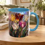Stained Glass Tulips Flowers Coffee Accent Mug – 11/15oz