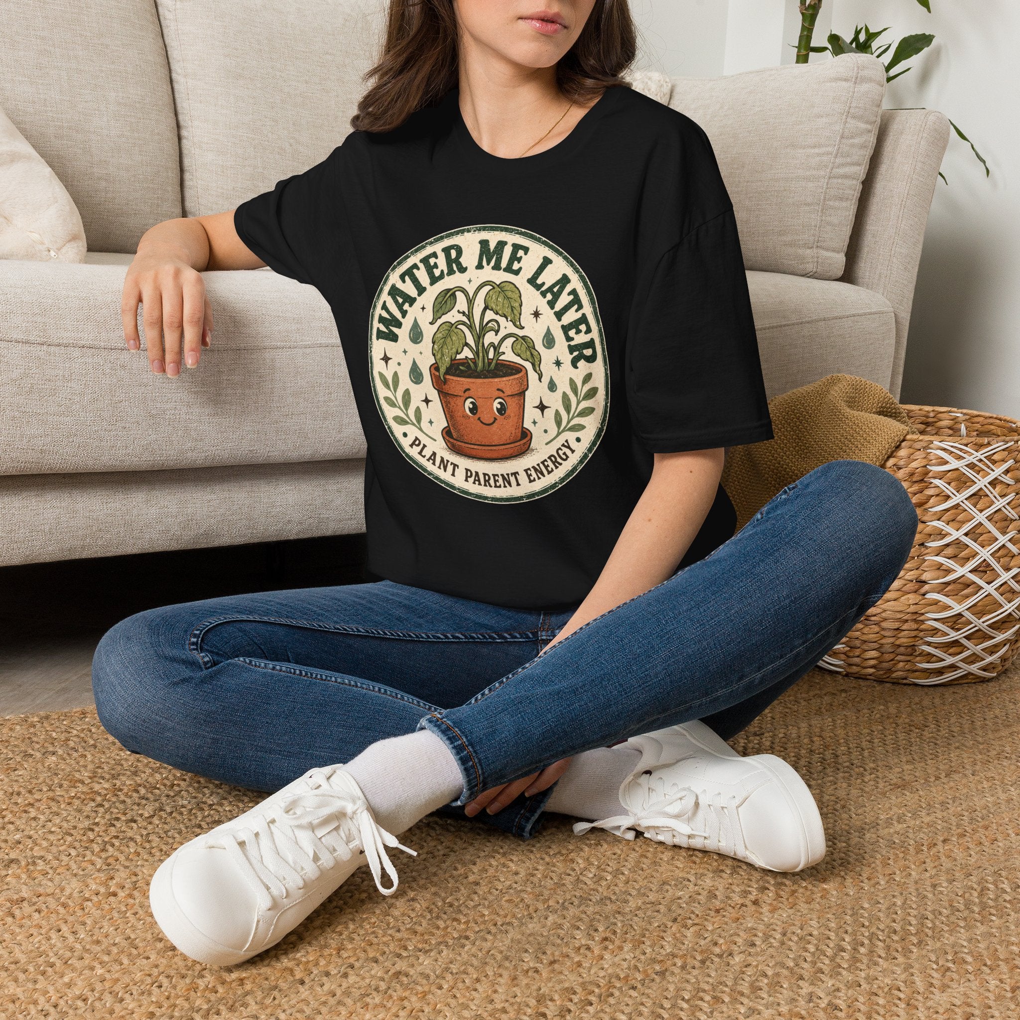 Water Me Later Retro Badge Design C1 T-Shirt