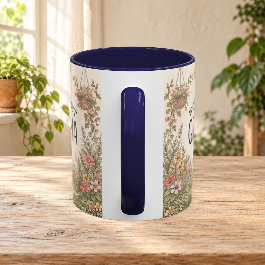 World's Best Grandma Floral Accent Coffee Mug – 11/15 oz