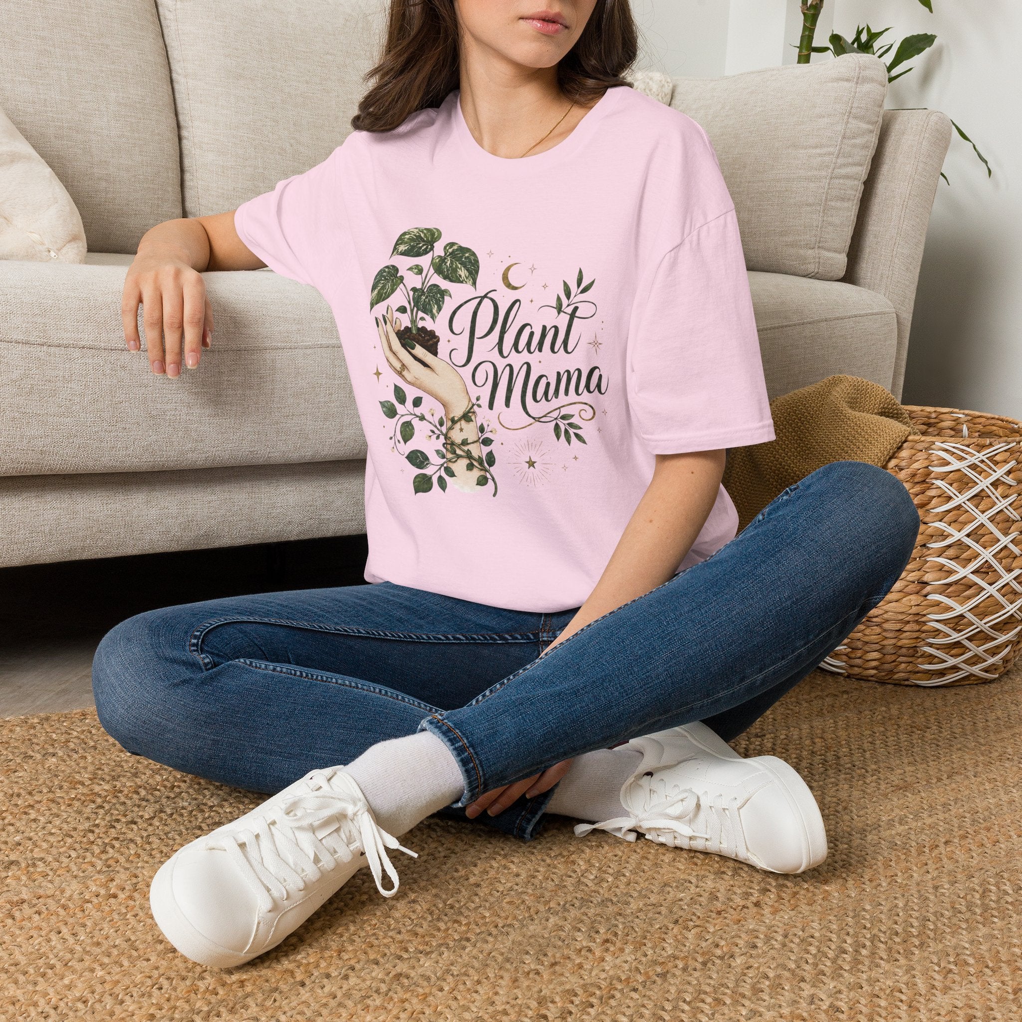 Plant Mama Moon Hand T-Shirt C1