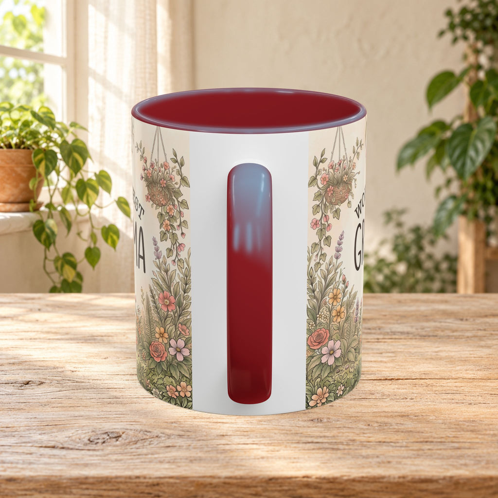 World's Best Grandma Floral Accent Coffee Mug – 11/15 oz