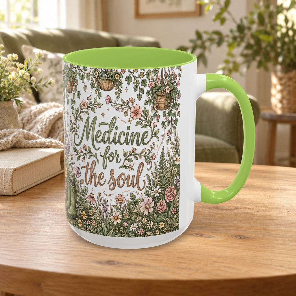 Medicine For The Soul Floral Coffee Mug (11oz or 15oz)