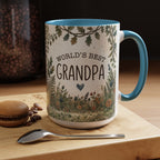World's Best Grandpa Accent Coffee Mug – Rustic Botanical 11/15oz Gift