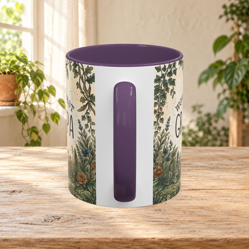 World's Best Grandpa Accent Coffee Mug – Rustic Botanical 11/15oz Gift