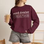 Seed Dealer Crewneck Sweatshirt – Botanical Seed Packet Graphic