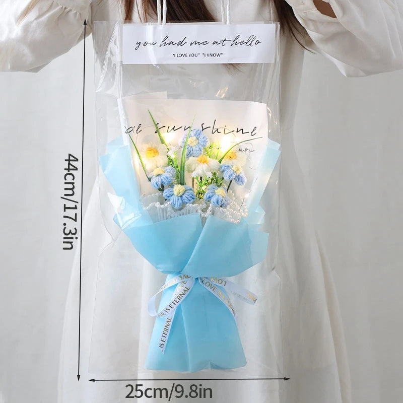 Handmade Forever Flowers Crochet Bouquet — Handcrafted Roses, Sunflowers & Tulips