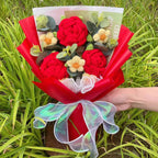 Handmade Forever Flowers Crochet Flowers Bouquet Rose Sunflowers Tulips