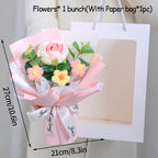 Handmade Forever Flowers Crochet Bouquet — Handcrafted Roses, Sunflowers & Tulips