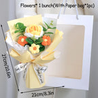 Handmade Forever Flowers Crochet Bouquet — Handcrafted Roses, Sunflowers & Tulips
