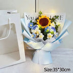 Handmade Forever Flowers Crochet Bouquet — Handcrafted Roses, Sunflowers & Tulips