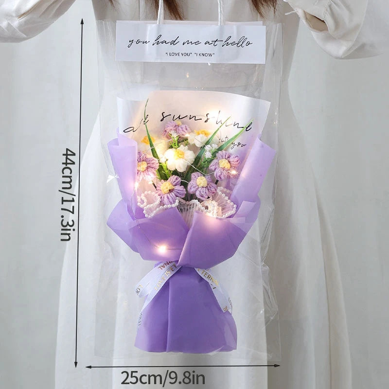 Handmade Forever Flowers Crochet Bouquet — Handcrafted Roses, Sunflowers & Tulips