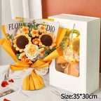 Handmade Forever Flowers Crochet Bouquet — Handcrafted Roses, Sunflowers & Tulips