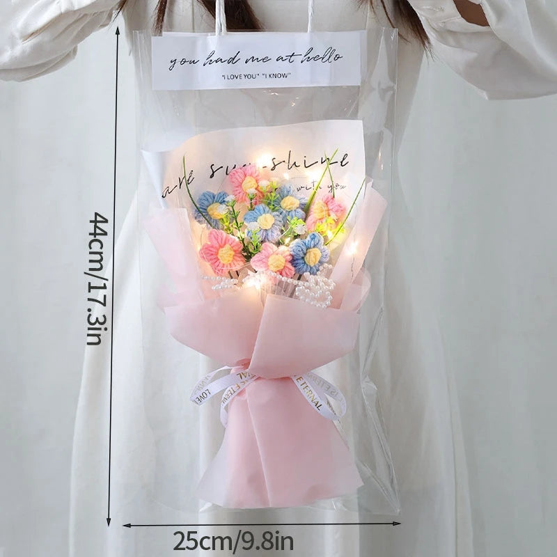 Handmade Forever Flowers Crochet Bouquet — Handcrafted Roses, Sunflowers & Tulips