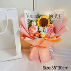 Handmade Forever Flowers Crochet Bouquet — Handcrafted Roses, Sunflowers & Tulips