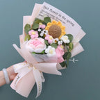 Handmade Forever Flowers Crochet Flowers Bouquet Rose Sunflowers Tulips