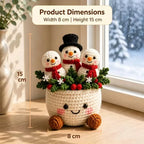 Handmade Crochet Christmas Potted Ornament, Xmas Tabletop Decor, Finished Knit , Festival Party Supplies, Home Ornament