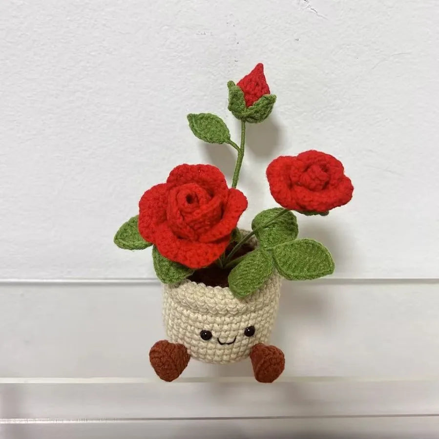 Handmade Everlasting Crochet Flowers Pot – Handcrafted Keepsake Gift For Plant Lovers & Proud Brown Thumbs